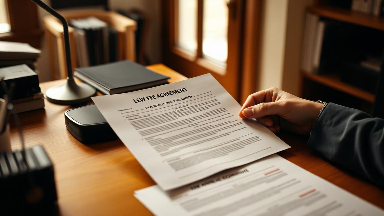 Reviewing legal fee agreement and SSA disability benefits documents