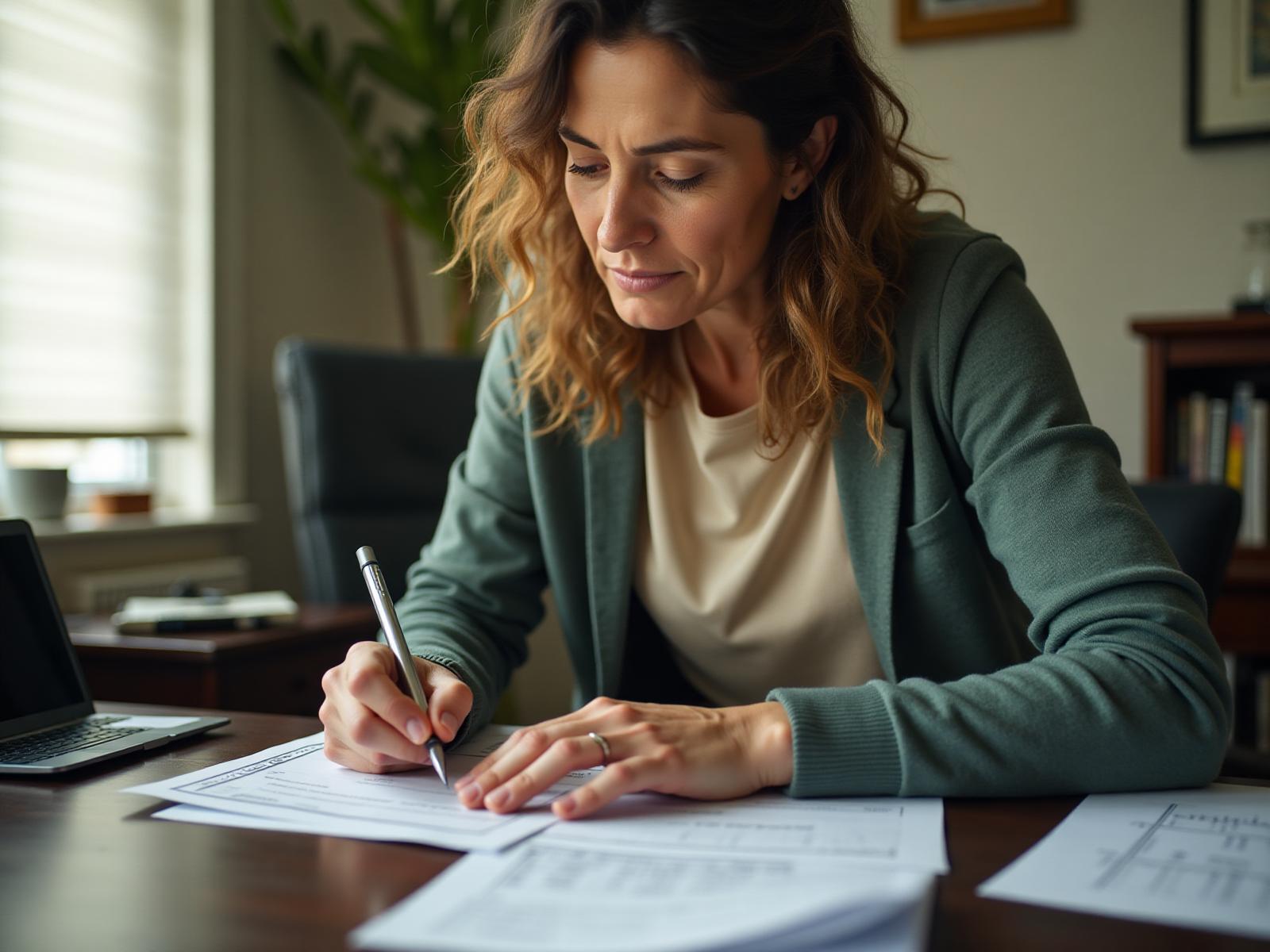 Person reviewing disability paperwork and preparing for consultation